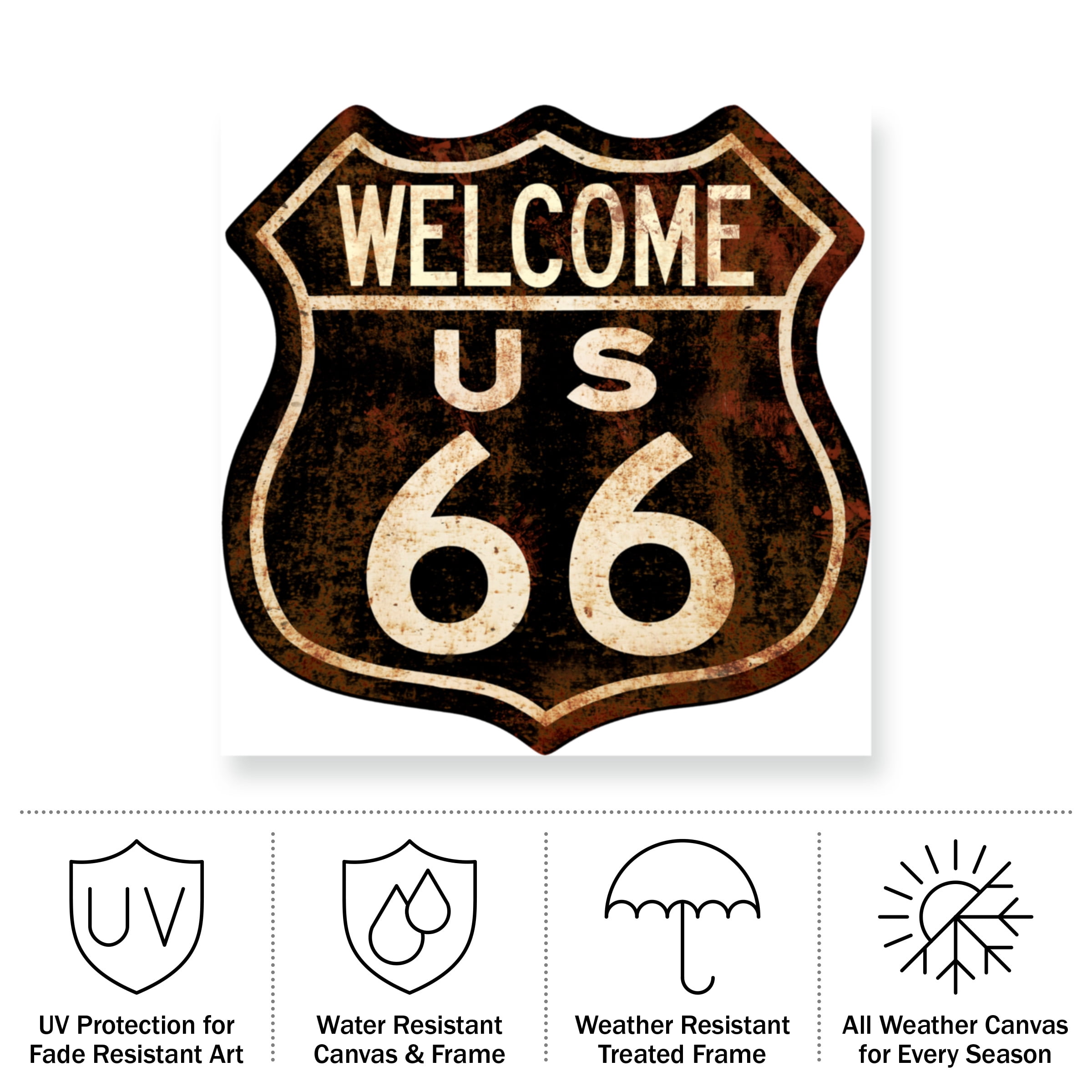 RetroPlanet 'Route 66 Distressed Welcome' Outdoor All-Weather Wall Decor