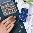thumbnail image 3 of 1 caja de 30 dijes de estrella de circonita cúbica, dije de estrella polar, grandes dijes de estrella dorada de seis puntas de aleación con diamantes de imitación., 3 of 6
