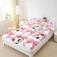 thumbnail image 3 of Erosebridal Girls Pink Bowknot Bed Sheets,Dreamy Princess Style King Sheets For Football Girly 4 Pieces, 3 of 6