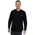 thumbnail image 4 of Mens Long Sleeve Cotton Rib Henley Lounge Top Shirt, 4 of 4