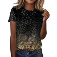 thumbnail image 1 of TSADFHJI Long Chandail en Molleton pour Femmes Mode Décontractée Dégradé à Paillettes Imprimé Col Rond T-Shirt Ample Haut m Jaune, 1 of 5