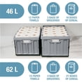 thumbnail image 6 of CleverMade Collapsible Storage Bin 62L Stackable With Lid, Obsidian 3 Pack, 6 of 10