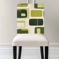 thumbnail image 3 of Abstract Green Block Chair Covers Set of 4 Dark Green Square Modern Art Chair Back Covers Stretch Removable Washable Chairs Slipcovers Chair Protector for Dining Room Kitchen Party Decor, 3 of 5
