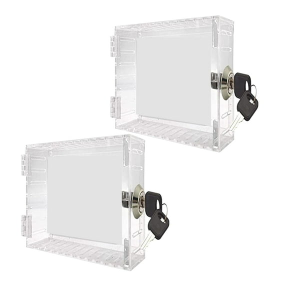 2X Thermostat Lock Box Universal Thermostat Cover with Lock Box Guard with Key for Thermostat on Wall Home