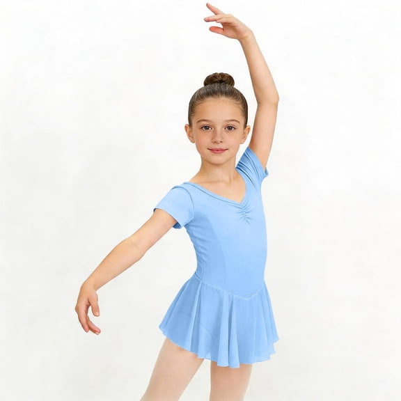Amidoa Tulle Girls Tutu Dresses Dresses Crewneck Sundress Mesh Performance Skirt Ballet Dance Summer Dress Blue,7-8 Years