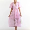 thumbnail image 4 of Ketyyh-chn99 Robes d'Été pour Femmes Grande Taille Robe Mini Robe de Fête Robe de Plage Robe d'Automne Décontractée Ample Robe Mini Rose,m, 4 of 4