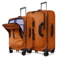 thumbnail image 2 of New York Xpress 2-Piece Softside Luggage Set, 22/26 inch Lightweight Water-Resistant Upright Suitcase for Men Women, Orange - TA8353, 2 of 11