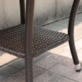 thumbnail image 2 of JOIVI Outdoor End Table Rattan Square Glass Top, Aluminum Frame, Espresso Brown, 2 of 7