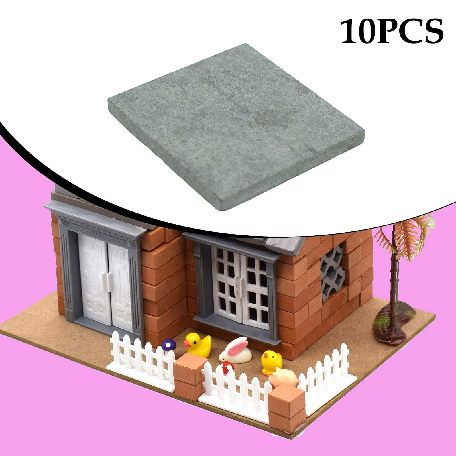 10 Pieces Cement Bricks Hobby Model Kits Cuttable Material for DIY Arts Crafts Building Projects Display