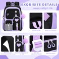 thumbnail image 5 of AoDai Love-themed schoolbag for little girls with a double shoulder strap. Large-capacity children's schoolbag with a cute little wallet and pompom pendant., 5 of 8