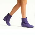 thumbnail image 6 of Willtoo Women's Fashion Mid Calf Flat Heel Side Zipper Slouch Boots Purple, 6 of 6