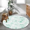 thumbnail image 3 of Green Flower Round Area Rug 3Ft Washable Small Circle Rugs for Kitchen Entryway, Watercolor Floral Botanical Line Drawing Print Non-Slip Carpet Floor Mats Indoor Outdoor Carpet Runner Home Decor, 3 of 8