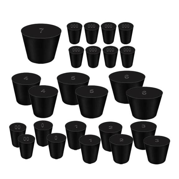 WORGEOUS 25pcs Lab Stoppers Solid Bottle Stoppers Tube Rubber Stoppers Flask Stoppers
