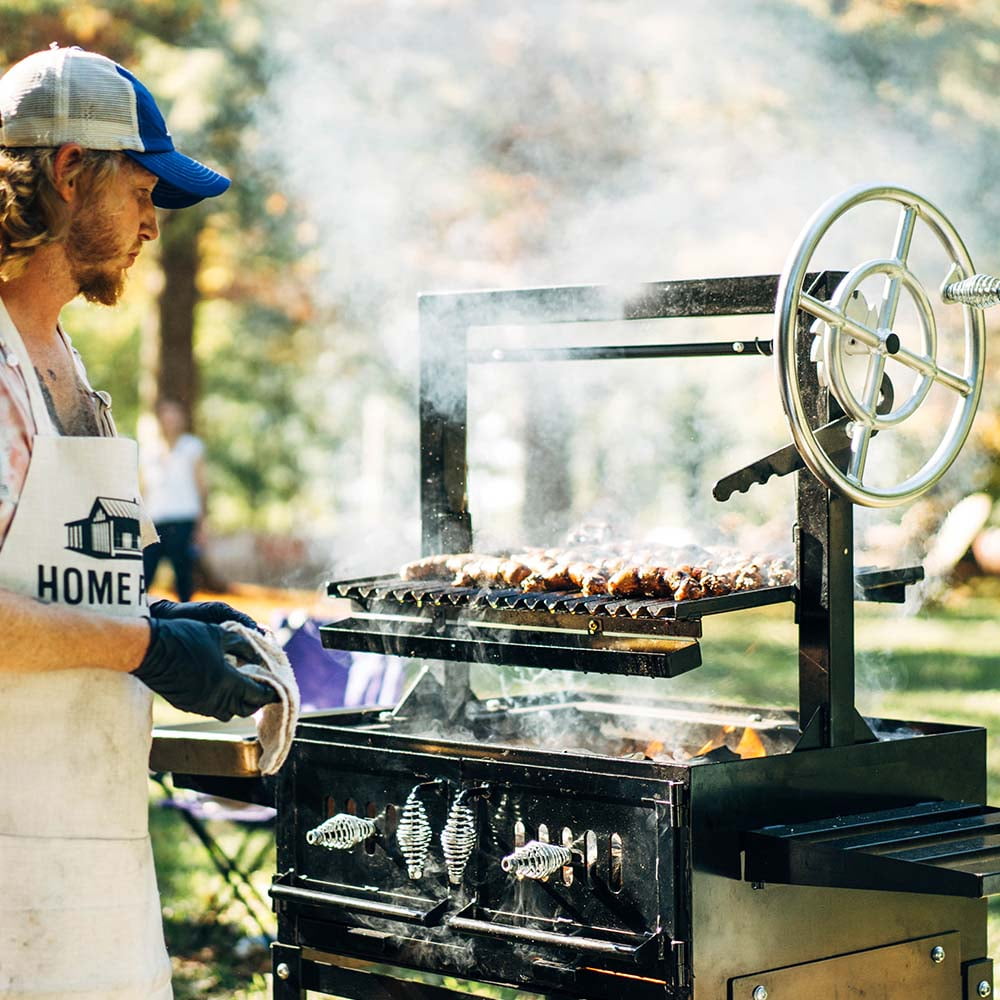 Titan Great Outdoors 30" Charcoal Grill with Adjustable Grate Height, Grease Trap and Shelves