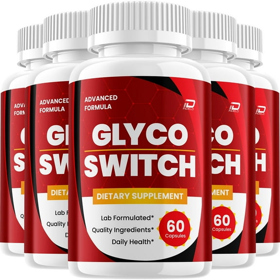 Glyco Switch Capsules – GlycoSwitch Natural Blend Glycogen Support, 5 Pack, 300 Capsules