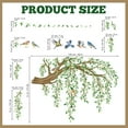 thumbnail image 2 of Large Hanging Vine Wall Decals, Tree Branch Green Leaf Flower Birds Stickers, High Coverage Wall Decorations for Living Room TV Background Bedroom, 2 of 6