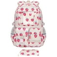 thumbnail image 1 of Trendy Tool Kit for Home, Strawberry Print Backpack Aesthetic Nylon Rucksack Cute Backpack Set Casual Daypack, 1 of 6