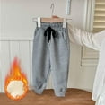 thumbnail image 2 of Children's Girls Boys Casual Pants Loose Fleece Lined Thickened Pant Solid Color Drawstring Versatile Warm Trousers Dark Gray 150, 2 of 4