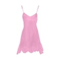 thumbnail image 4 of cocolona Womens Summer Cami Backless Linen Dress V Neck Sleeveless Ruffle Flowy Mini Dress Vacation Beach Sundress, 4 of 7