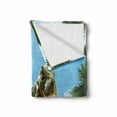 thumbnail image 2 of Fantasy Soft Flannel Fleece Blanket, Giant Dinosaur in Forest Jurassic Monster Fossil Creature Digital Design, Cozy Plush for Indoor and Outdoor Use, 60" x 80", Sky Blue Fern Green, by Ambesonne, 2 of 6