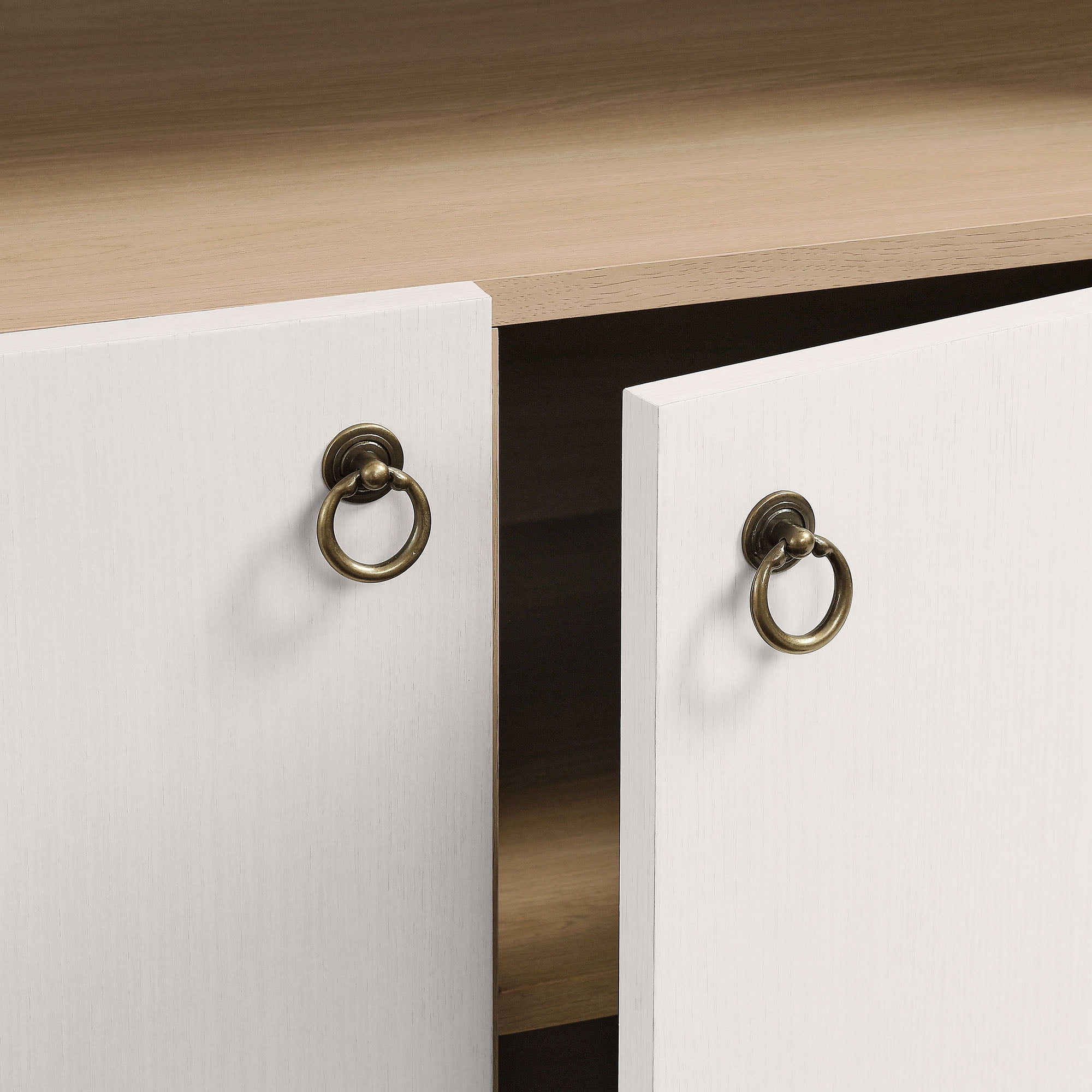 Nolan Storage Display Cabinet Bookshelf in Ivory