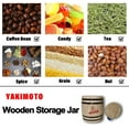 thumbnail image 5 of Yakimoto 1pc Decorative Wooden Storage Barrel Jar with Lid, Rustic Farmhouse Kitchen Countertop Organizer for Grains & Snacks, Moisture Proof Wood Canister, Cool White Elephant Gift Idea, 5 of 10