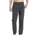 thumbnail image 2 of Handshe Men's Straight-Leg Jogger Pants with Zipper Pockets Elastic Waist Solid Color Casual, 2 of 9