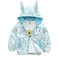 thumbnail image 3 of WOLLED Kids Girls Zip Hooded Short Jacket 1-7Y Toddler Bunny Print Tops Baby Versatile Outerwear Coats, 3 of 10