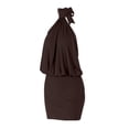 thumbnail image 6 of DHFJKG Womens Dresses Backless Halter Sleeveless Party Sexy Mini Dress Slim Fit Solid Color Bodycon Nightclub Wear Soft Dresses, 6 of 7
