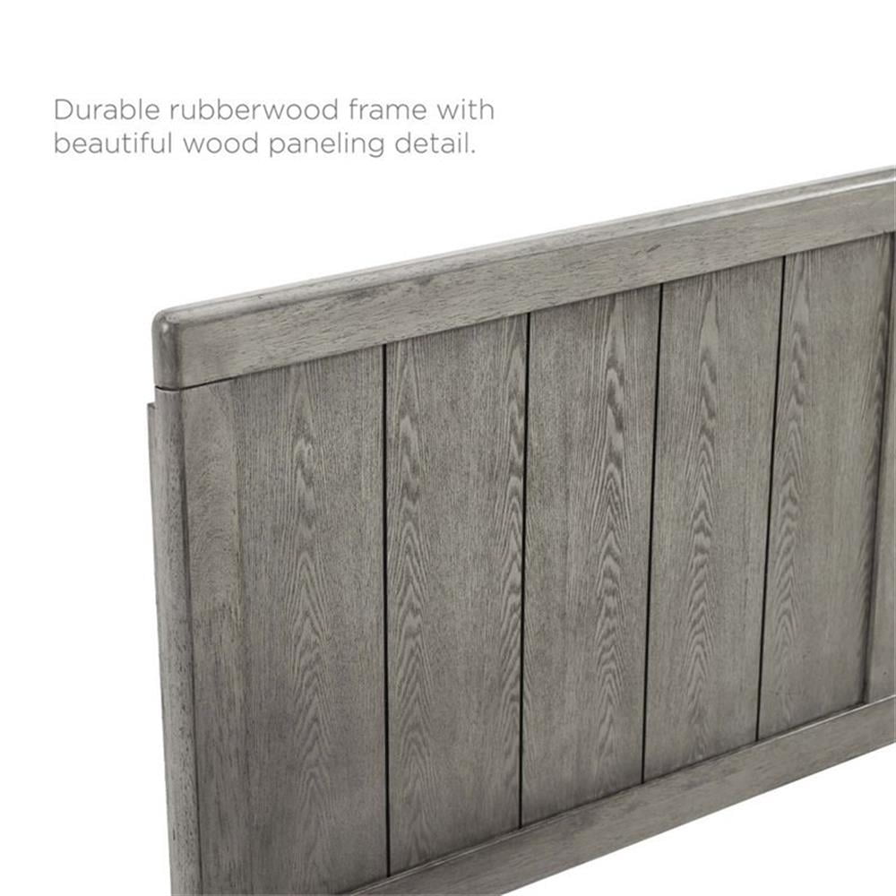 Pemberly Row Twin Modern Rubberwood and MDF Headboard in Gray