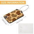 thumbnail image 5 of Square PU Leather Luggage Tags - 2 Pack with Privacy Cover and Stainless Steel Ring - Suitable for Travel, Backpack, Handbag - Suitcase Tags, Travel Tag Leopard Texture, 5 of 7