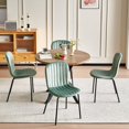 thumbnail image 6 of NORDICANA 37 Inch Round Dining Table Set for 4 with Green Velvet Dining Chairs, Modern Small Circle Kitchen Table Chairs Set for Apartment Living Room Office, Save Space, 6 of 10