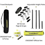 CROSSNET Quick Assemble 4 Square Volleyball Game Set for Adults and Kids with Volleyball Net, Backpack and Ball for Outdoor Games