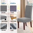 thumbnail image 4 of Juego de 4 fundas elásticas para sillas de comedor para comedor, fundas protectoras para sillas Parsons, fundas protectoras para sillas de comedor, tela jacquard texturizada a cuadros, paquete de 6 NaturalDove, 4 of 5