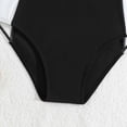 thumbnail image 7 of LIIPEE Girls One-Piece Swimsuits Casual Summer Long Sleeve Splicing Color Crew Neck Zipper Swimwear Kids Fashion Rash Guard Beach Diving Bathing Suit Comfortable Cute Beachwear,Black,11-12 Years, 7 of 7