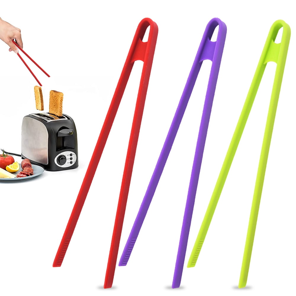 3PCS Silicone Toast Tongs, Trivet Tongs for Cooking, Silicone Kitchen