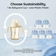 thumbnail image 5 of Bc Babycare Natural Flow Anti-Colic Sippy Cup,Weighted Straw Cup  Baby Water Bottles with Nipples Handles,10oz,Beige, 5 of 8