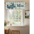 thumbnail image 2 of Spring Truck Daisy Valances for Windows, Rod Pocket Kitchen Valance Curtains - Soft & Washable Small Window Treatment for Living Room,&nbsp;Bathroom, Blue Plaid, 54x18inch, 2 of 9