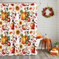 thumbnail image 2 of Fall Pumpkin Shower Curtains for Bathroom, Watercolor Sunflower Sparrow Leaf Waterproof Fabric Shower Curtain for Bathroom Bathtub Decoration, Machine Washable, 54x"78", 2 of 9