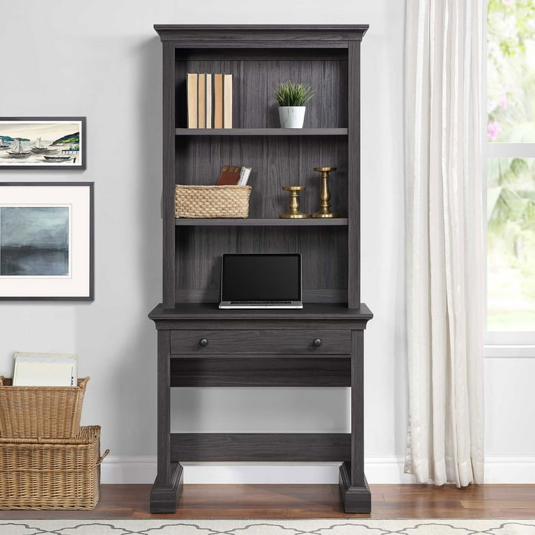 Better Homes Gardens Canton Writing Desk with 2 Shelf Hutch Tobacco Oak Finish