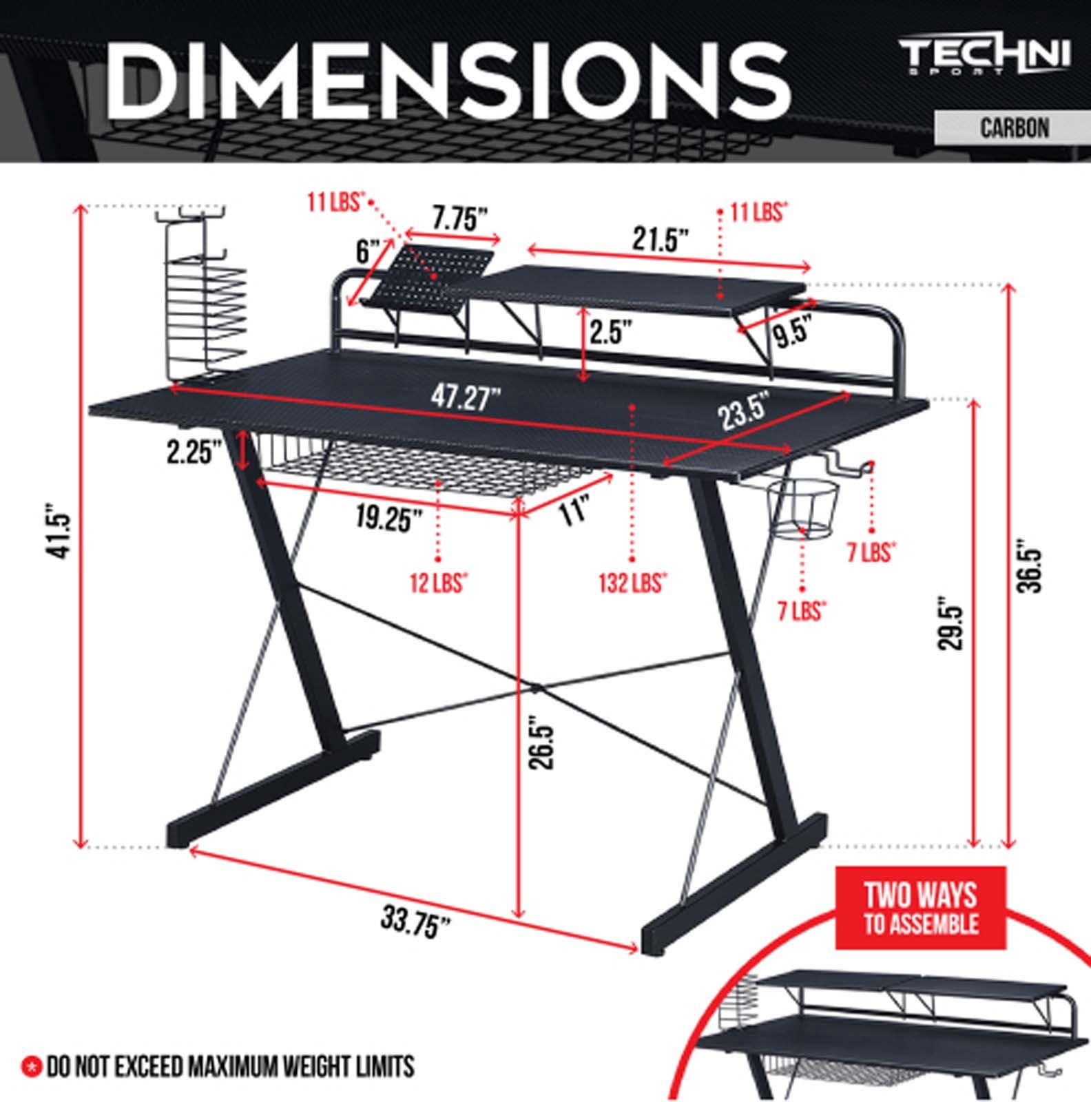 Carbon Fiber Gaming & Office Desk  Ergonomic Standing Desk with Built-In Shelves | Smart Height-Adjustable Electric Table for Home Office & Multi-Scene Use