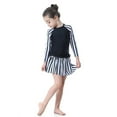 thumbnail image 5 of Chenyin Toddler Kids Girls' 3PCS Swimsuits Bathing Suit Long Sleeve Swimwear and Swim Skirt with Swim Cap Girls Summer Beach Sets for 12 Months-12 Years, 5 of 9
