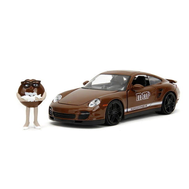 Coche de juguete Jada Toys M&M's 1:24 Porsche 911 Turbo fundido a presión con figura