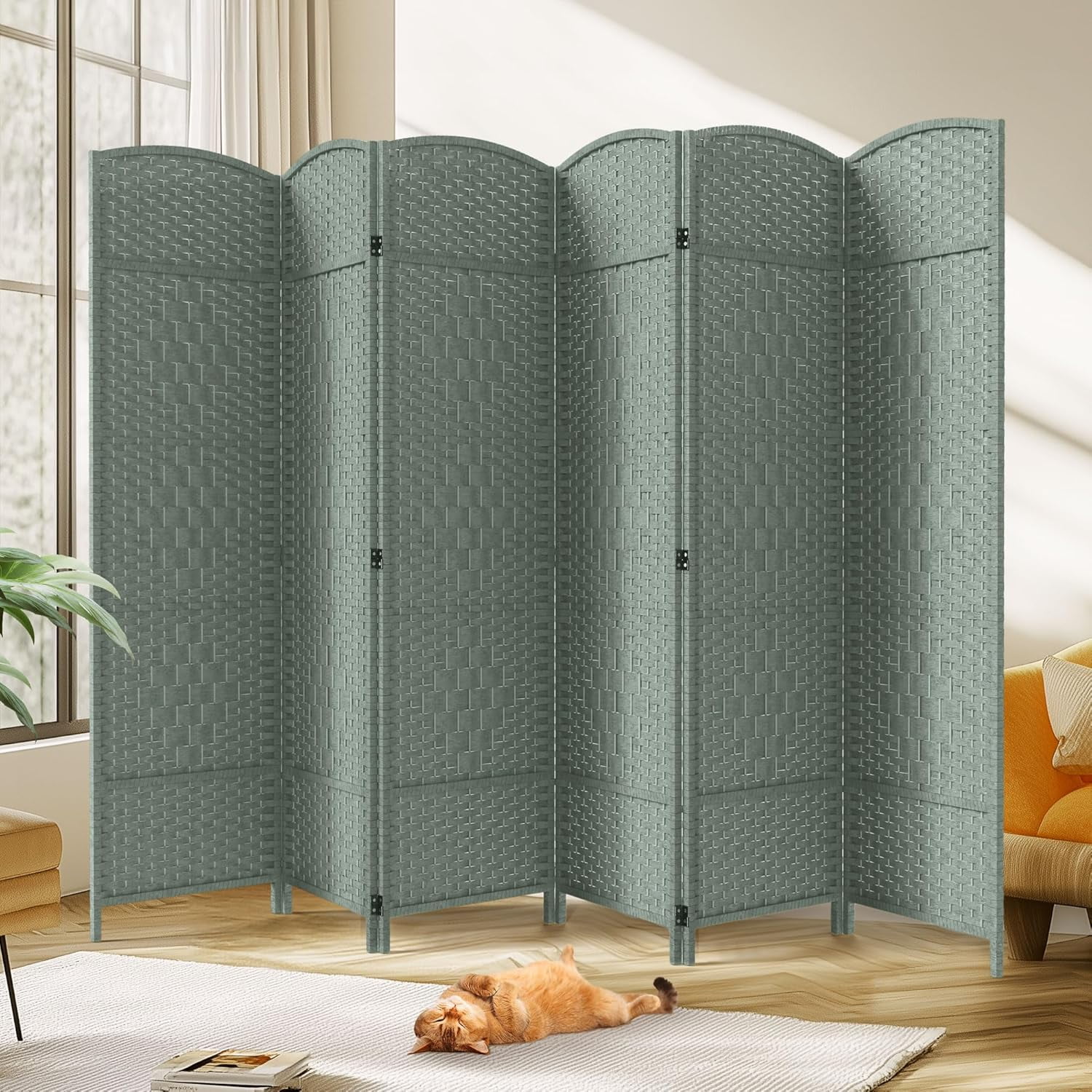 Oriental Furniture 6 Ft Tall Helsinki Shoji Screen, Black, 6 Panel