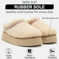 thumbnail image 3 of Women’s Plush Fleece Lined Platform Slippers, Thick Sole Sherpa Slip-On Mules, Cozy Warm Winter Indoor Outdoor House Shoes, Soft Comfy Anti-Slip Cushion Footbed Comfort Slides, 3 of 6