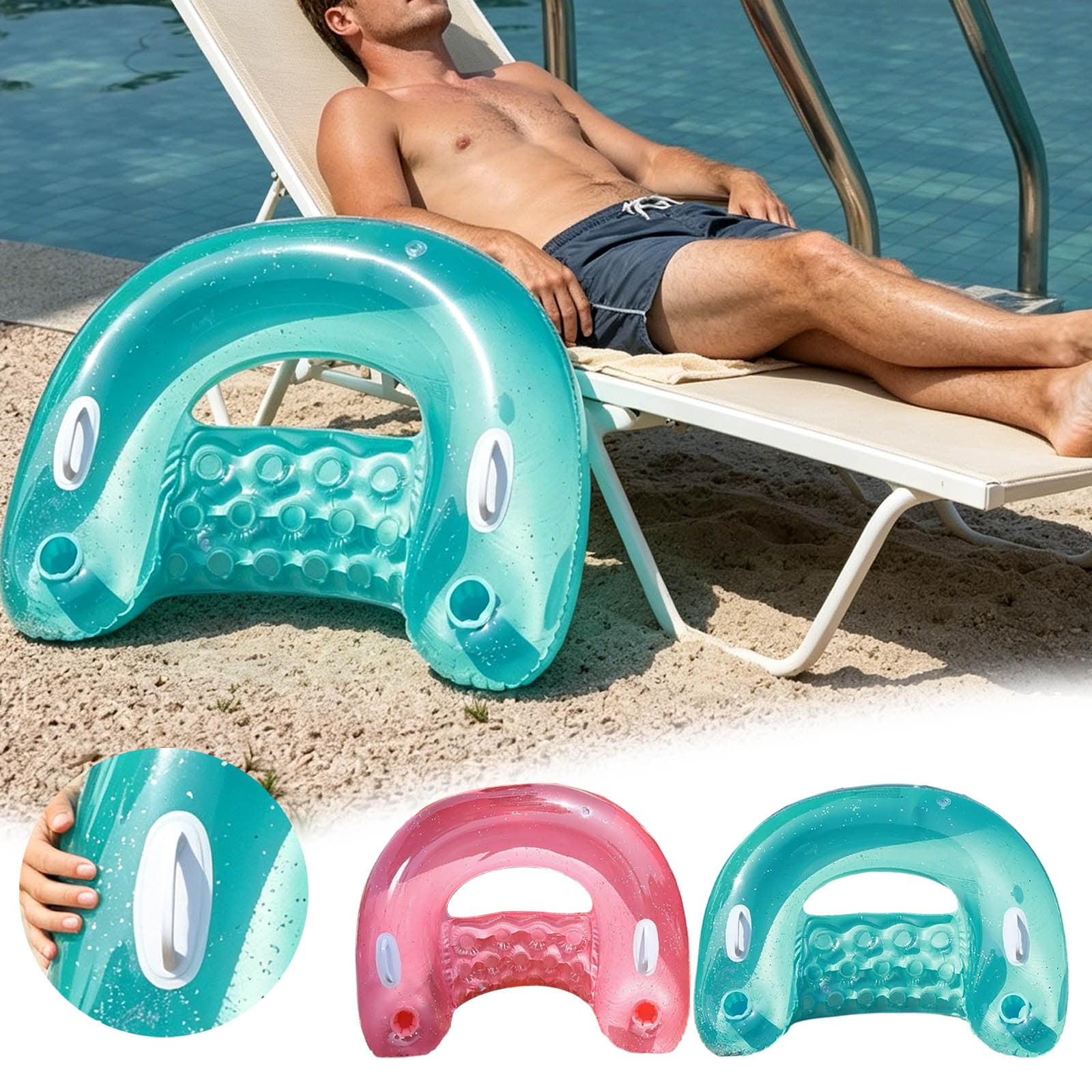 Matelas Gonflable Piscine Adultes, Hamac Gonflable Piscine, Flottante Fauteuil de Piscine Tanning Pool, Matelas Piscine avec Coussins 214 x 145 cm pour Piscine Fêtes de Plage Matelas Gonflable Piscine Adultes, Hamac Gonflable Piscine, Flottante Fauteuil de Piscine Tanning Pool, Matelas Piscine avec Coussins 214 x 145 cm pour Piscine Fêtes de Plage
