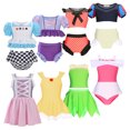 thumbnail image 2 of Traje de baño con temática de princesa Disney para niñas, ropa de playa, Fiesta en la piscina, Cosplay de jazmín, Elsa, Anna, sirena, Bella, 2 of 5