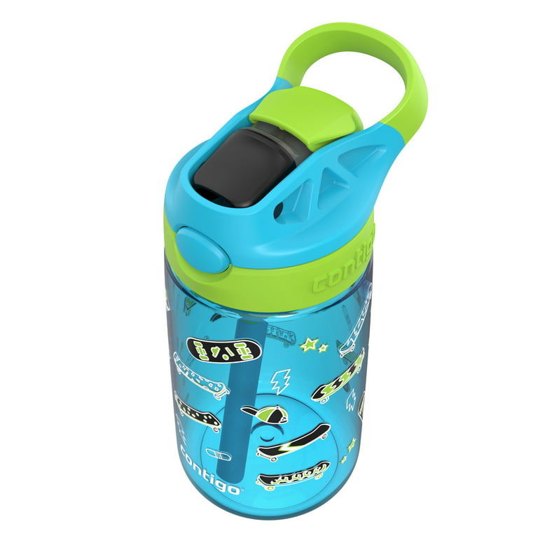 Contigo Aubrey Kids Stainless Steel Water Bottle 13oz Blue/Green Spill/Leak  Proo for sale online