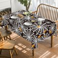 thumbnail image 2 of Halloween Tablecloth 60x60 Inch, Spider Web Pattern Cobweb Scary Themed Washable Table Cover for Party Picnic Dinner Decor, 2 of 6