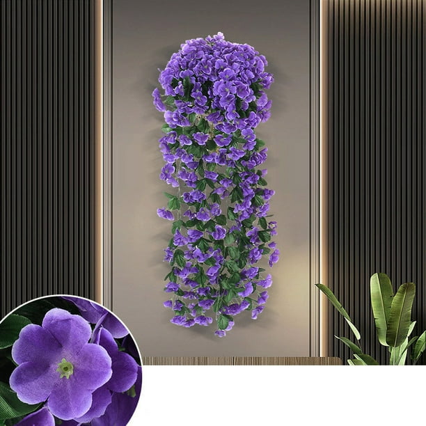 Flores artificiales, flores falsas, flores artificiales, simulación violeta, colgante de pared, boda, simulación, sala de estar, decoración de techo, envoltura de plástico, plantas, gloria de la mañan